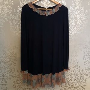 Navy Blue and Floral Tunic